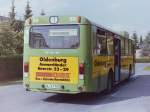Wagen 83. Noch im Mai 1986 ging der Bus fertig auf Linie, hier aufgenommen an der Endstation der Linie 1 AM STADTRAND. Die Lackierung war ohne groe Vernderungen, ...