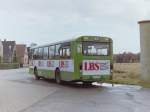 Wagen 84. Ob der Bus im Umzug schon mit LBS-Werbung ausgestattet war ? Der Bus war auf jeden Fall der letzte Neuzugang, der noch die BS-Werbung erhielt. Ende Oktober 1987 war auch er umlackiert, wie hier an der Endstation der Linie 4 IM BROOK zu sehen ist. Gelegenheit noch mal auf alle BS-Busse zurck zu blicken.