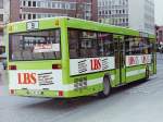 VWG Oldenburg/153822/wagen-14-der-bus-war-der Wagen 14. Der Bus war der erste Neuzugang, der die LBS-Werbung bekam. Das Bild entstand erst im Januar 1989 am Hauptbahnhof.