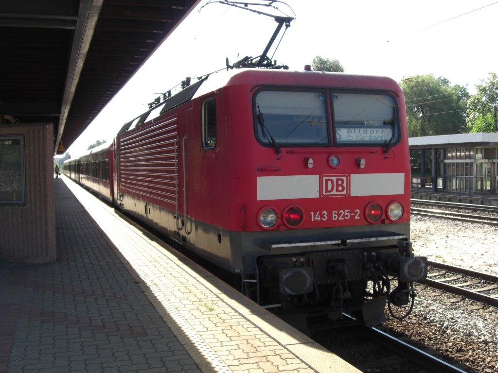 143 625-2 ebenfalls am 21. August 2010, diesmal in  N�rnberg/Feucht .