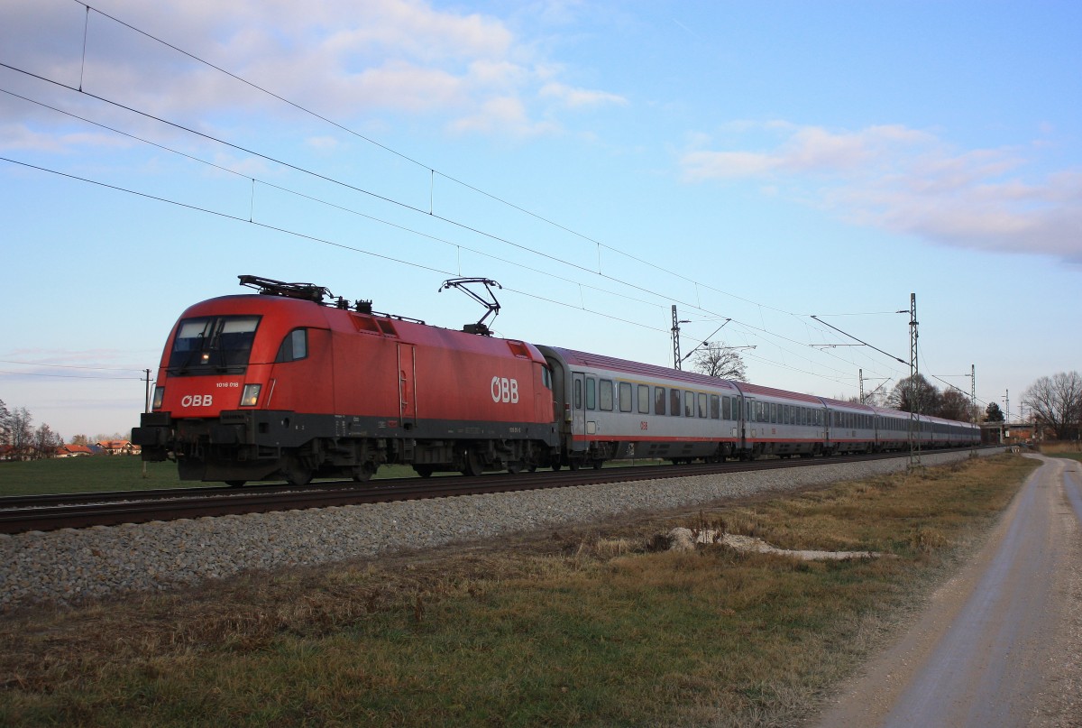 1016 018-2 am 14. Dezember 2013 bei �bersee am Chiemsee.