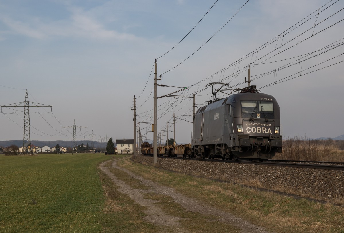1116 182-7 der  COBRA -Stier am 17. M�rz 2015 kurz vor Enns.