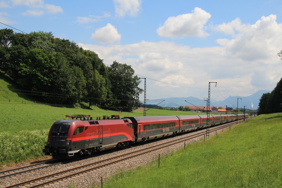 1116 206-2 am 31. Mai 2014 bei Teisendorf.