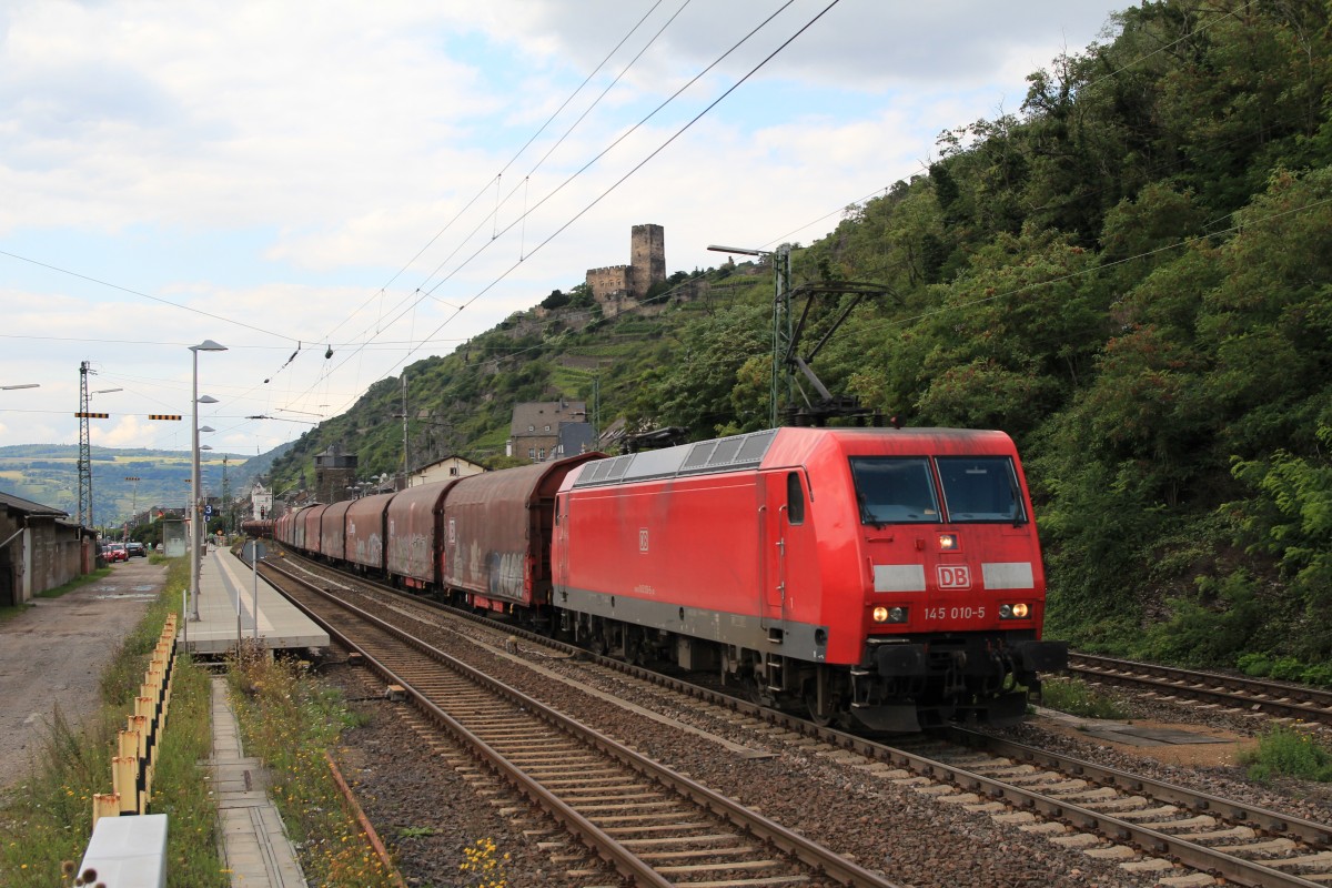 145 010-5 am 21. August 2015 in Kaub am Rhein.
