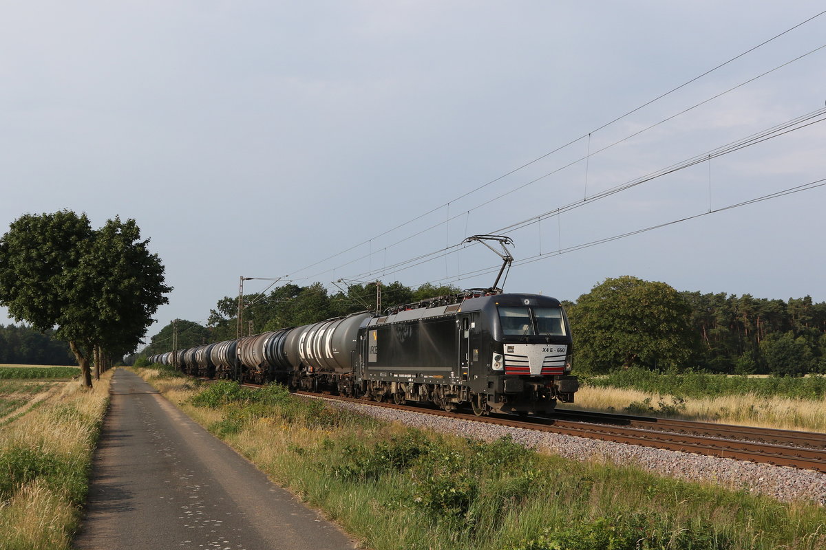 193 650 mit einem Kesselwagenzug am 27. Juni 2020 bei D�rverden.