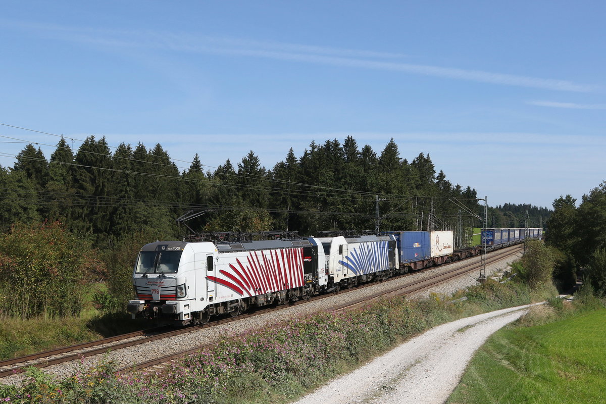 193 776 & 186 440 auf dem Weg nach M�nchen am 14. September 2020 bei Grabenst�tt im Chiemgau.