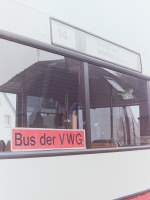 DB Vorführwagen, MA-YV 208. Selbstverständlich war der Bus auch nach vorne und zur Seite als  Bus der VWG  gezeichnet. Wie die anderen Vorführwagen auch kam der O 405 nur auf der Linie 14 zum Einsatz.