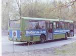 Wagen 87. ... gewohnt schlicht gehalten und enthielt keine weiteren Informationen zu den beworbenen Produkten. Bereits zwei Jahre später wurde der Bus umlackiert.
